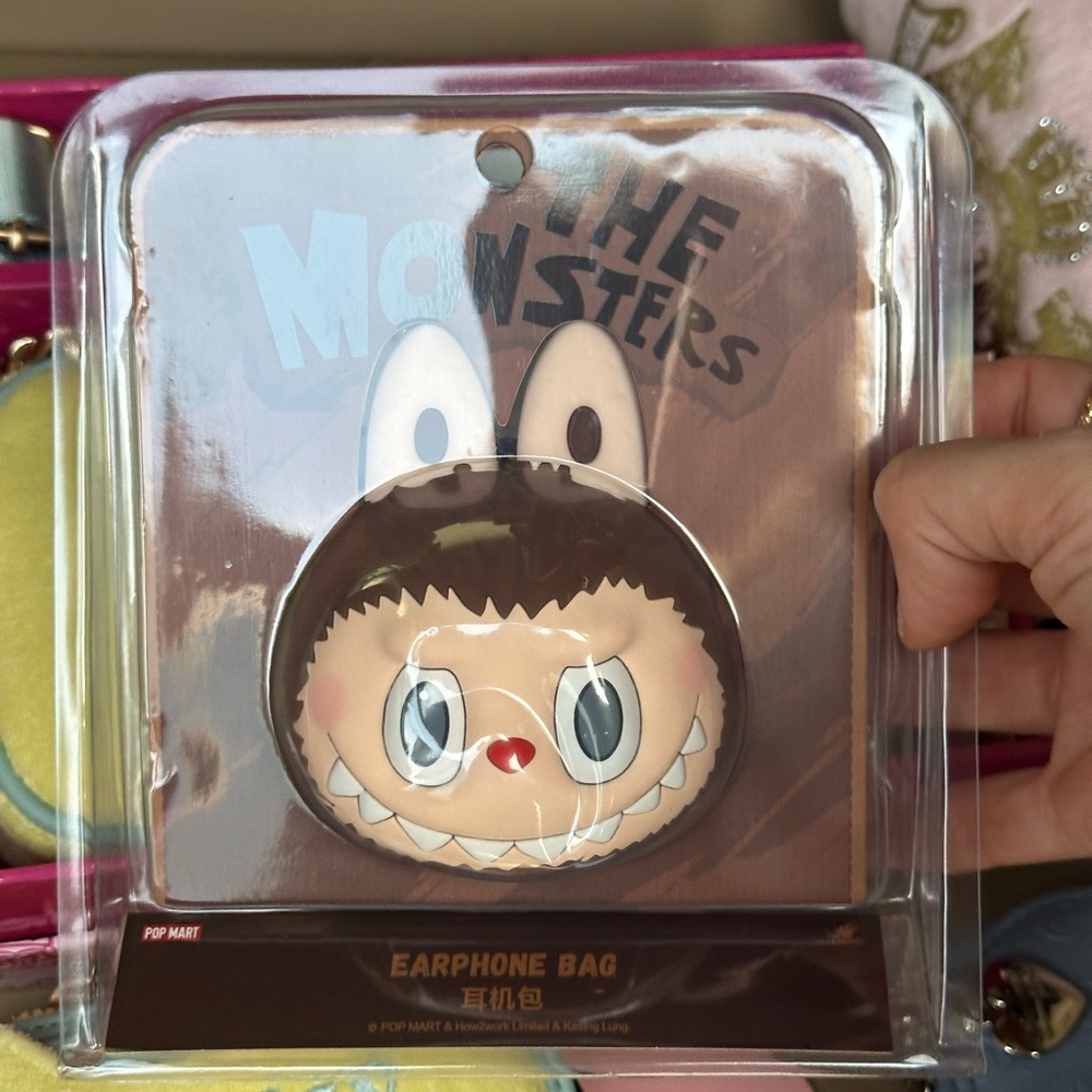 Labubu Monster Earphone/coin Bag - Brown